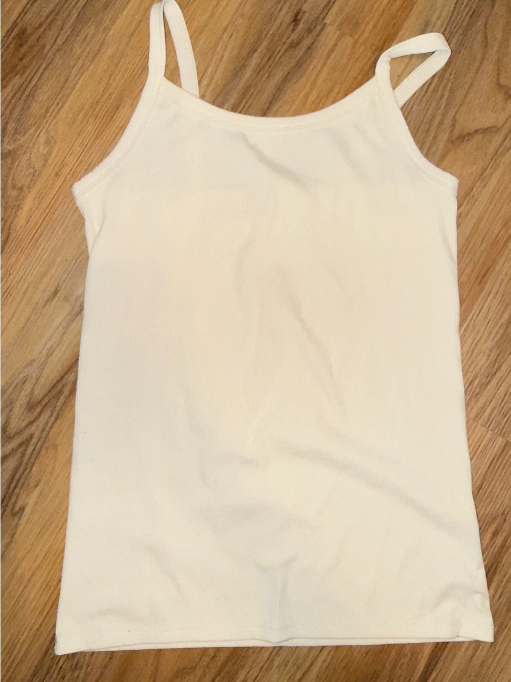 Women's Cream Ribbed Tank Top - Classic Spaghetti Strap